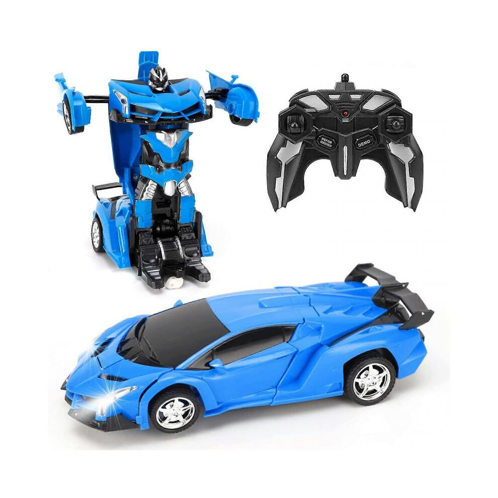 Transform RC Car Robot,Independent 2.4G Robot Deformation Car Toy with One Button Transformation & 360 Speed Drifting 1:18 Scale