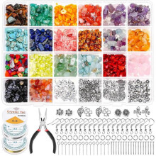 1584Pcs Crystal Jewelry Making Kit, Ring Making Kit with Crystal Gemstone Beads, Earring and Jewelry Making