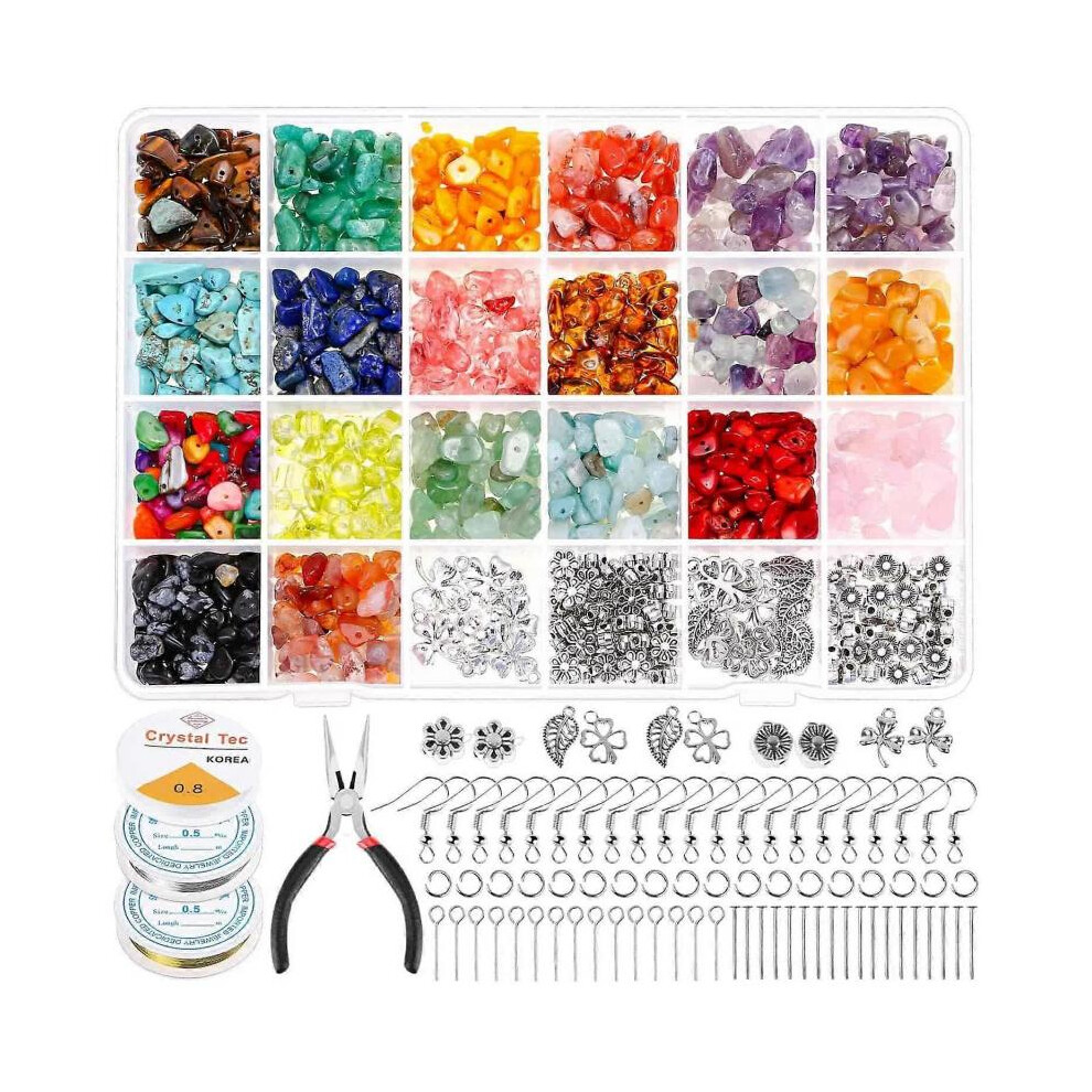 1584Pcs Crystal Jewelry Making Kit, Ring Making Kit with Crystal Gemstone Beads, Earring and Jewelry Making