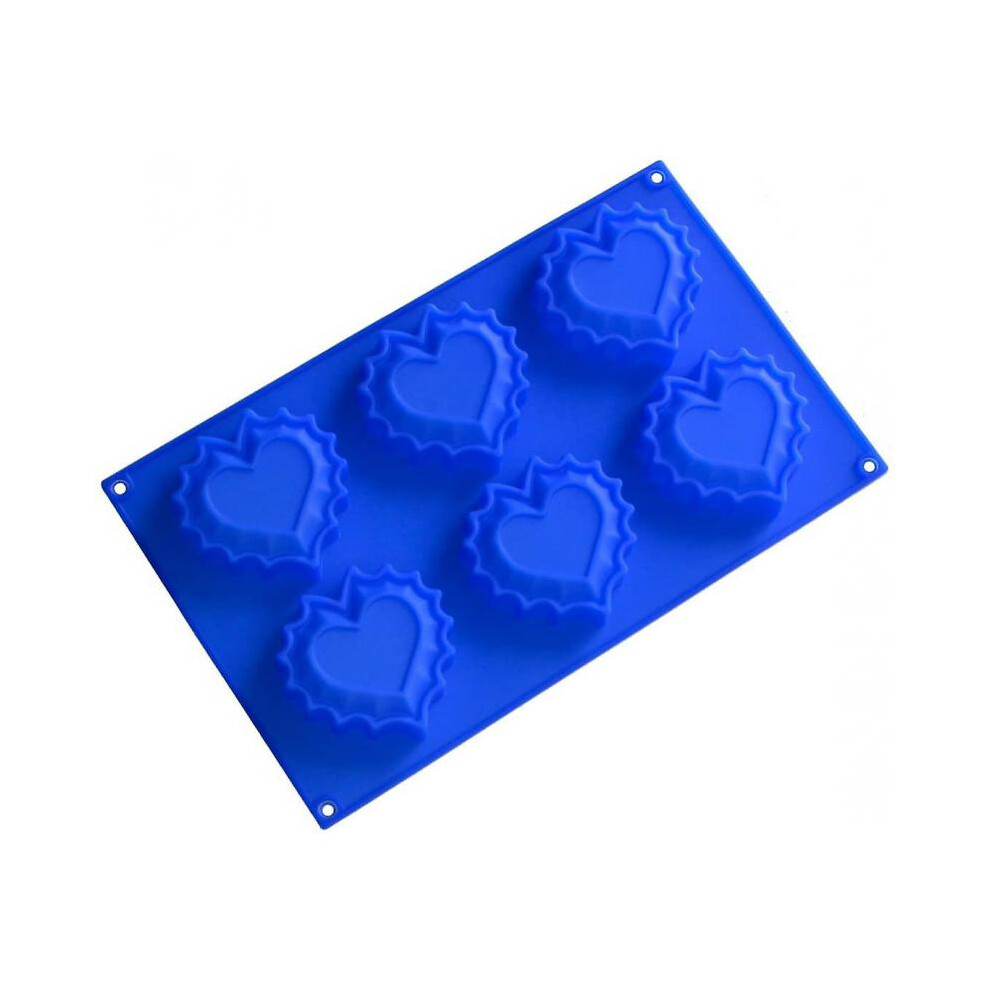 Silicone Baking Mold/Muffin Pan For Muffins, Cupcakes, Cakes, Pudding, Ice Cubes And Jelly - Love Rotationlove- Dark/Blue