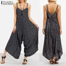 (Black,L)Mono largo negro para mujer mono sexy sin tirantes informal a rayas suelto