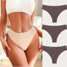 (Set23, 3pcs) 3pcs Seamless Womens Lingerie Thongs Sexy Low Rise Underwear