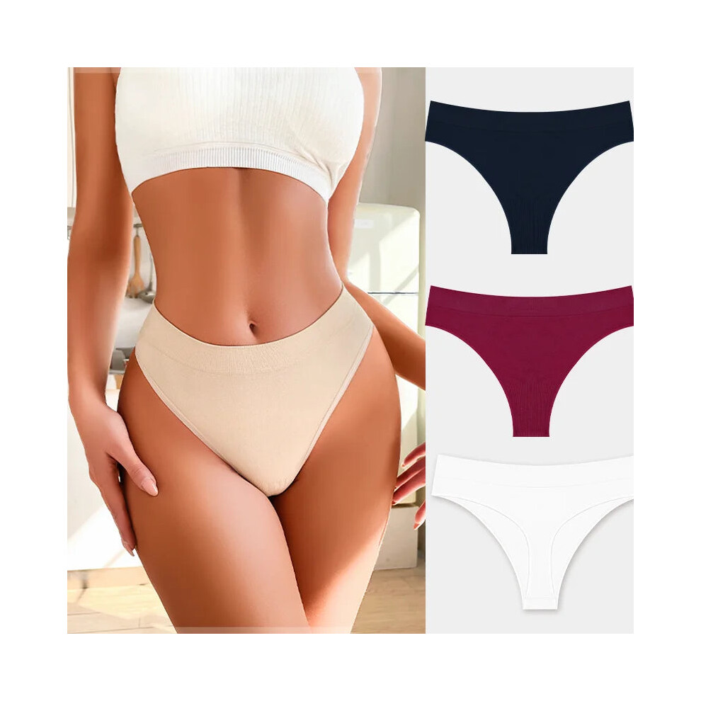 (Set6, 3pcs) 3pcs Seamless Womens Lingerie Thongs Sexy Low Rise Underwear-image-OPC-PH5XBNS-NEW