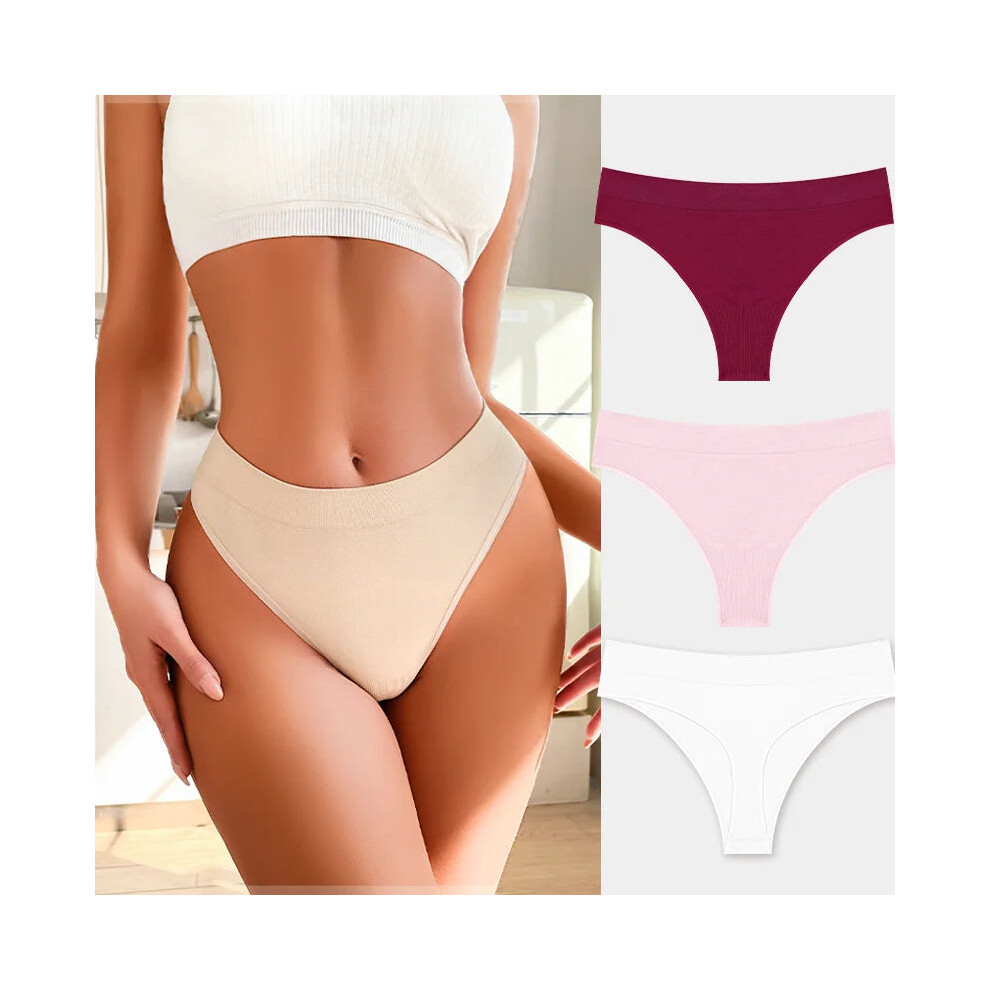 (Set8, 3pcs) 3pcs Seamless Womens Lingerie Thongs Sexy Low Rise Underwear-image-OPC-PH5XBPV-NEW