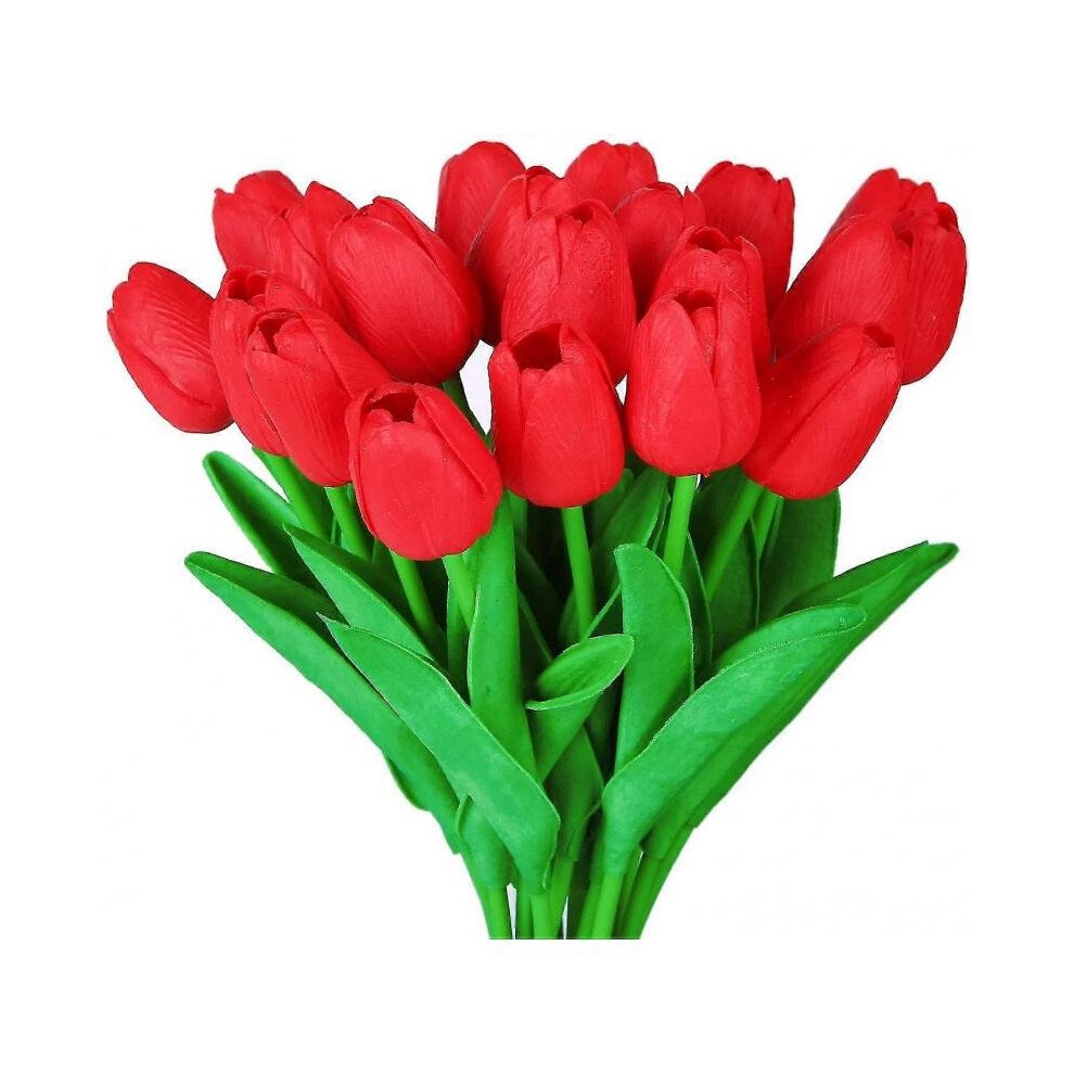 10 Stunning Realistic Touch Pu Artificial Tulip Bouquet with Stem