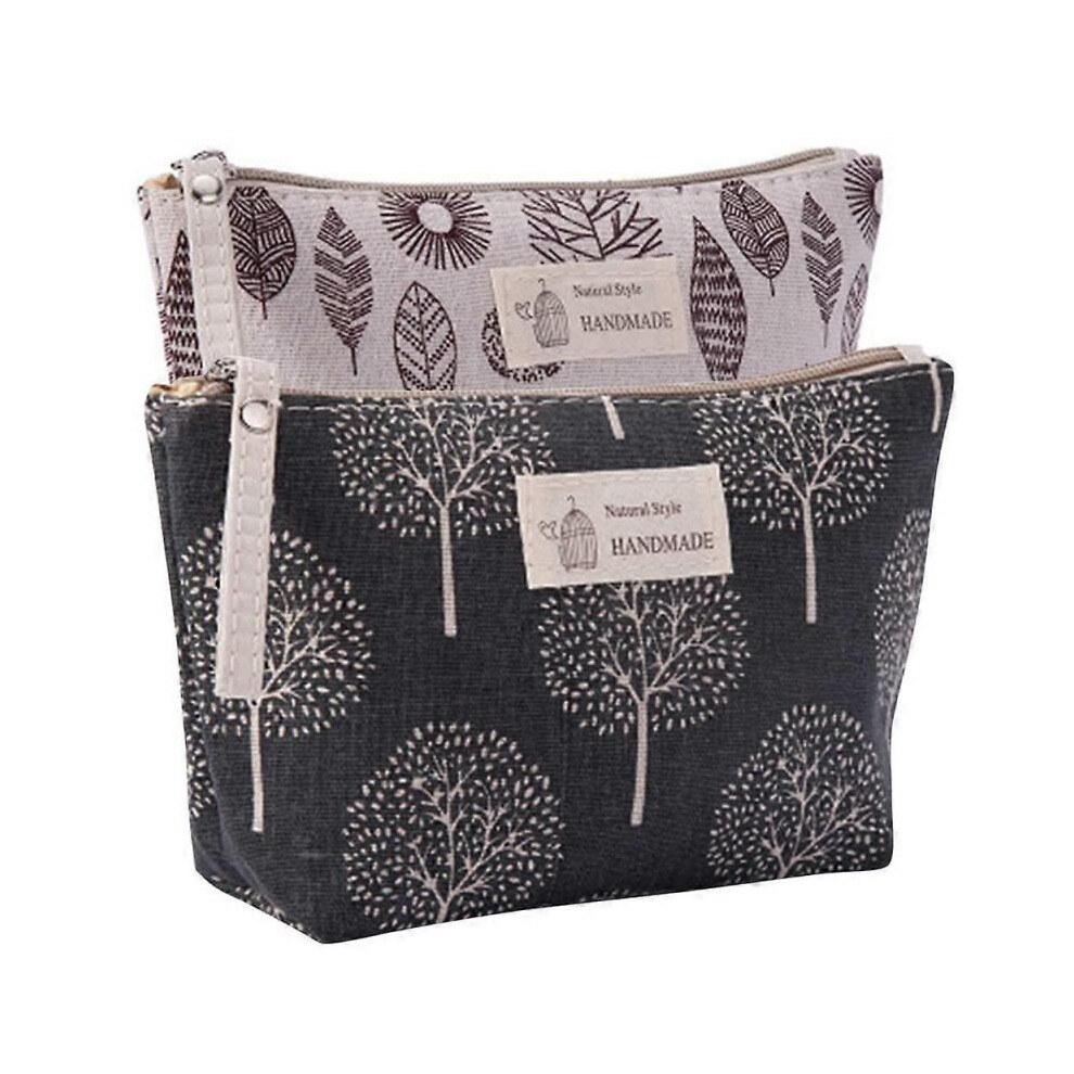 Not,Specified 2 Pcs Canvas Cosmetic Bags, Multifunctional Travel Toiletry Bag