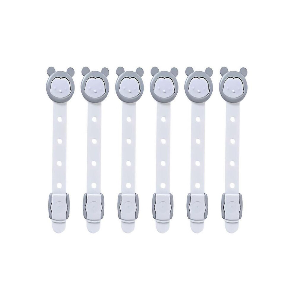 6 Packs Child Safety Strap Locks- No Tools or Drilling -Adjustable Size/Flexible