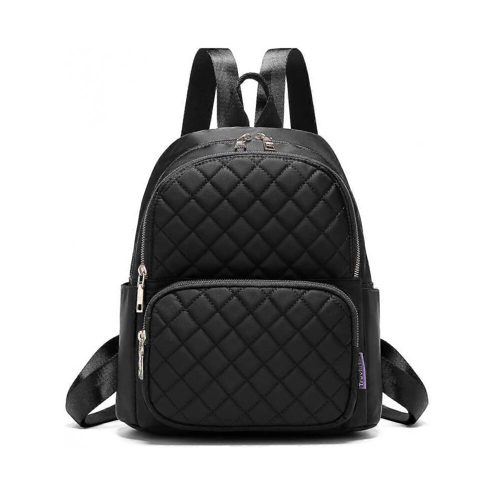 Backpack Women Shoulder Bag Waterproof Nylon Casual School Bag Daypack Women Small Backpack Anti-Theft BackpackBlack