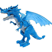 Smoke-breathing standing dragon toy with walking motion, lights and roaring sound effects