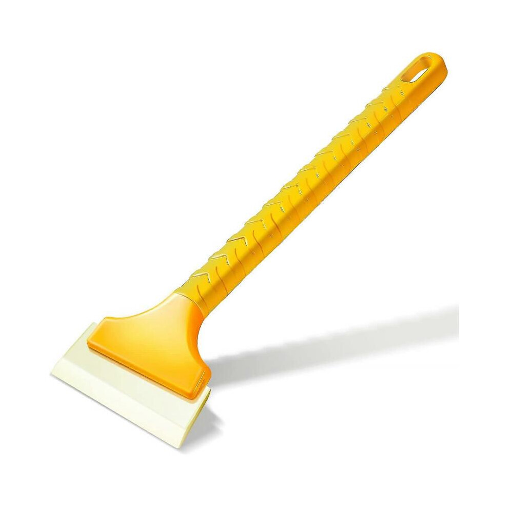 Long handle ice scraper yellow car windshield scraper 12.6 inch long defrost scraper defroster