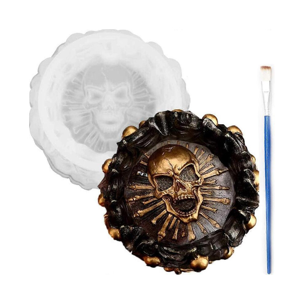 Resin molds silicone ashtrays Skull ashtray sets mold Jewelry Storage Round Box Mould