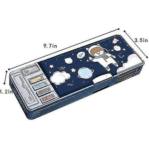 Multifunction Pencil Case, Pencil Box With 2 Compartments For Students - Cartoon Pattern 1