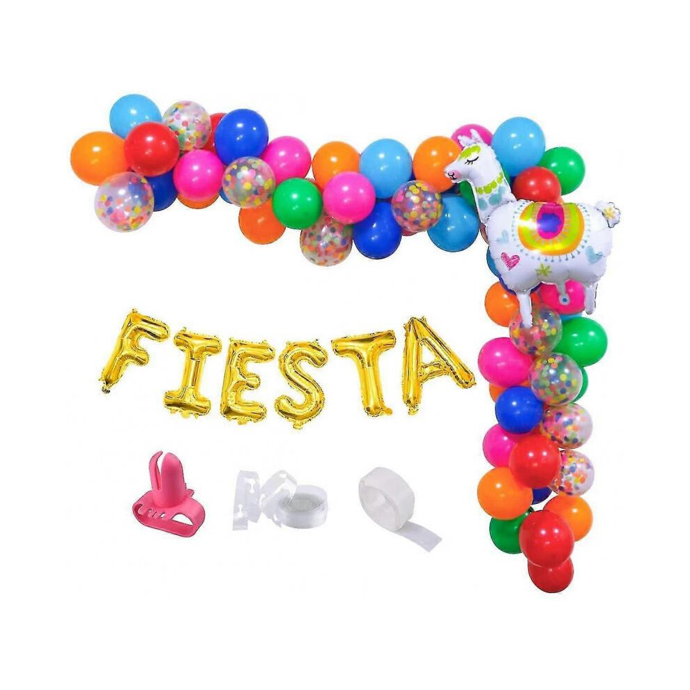 Rainbow Balloon Garland Arch Kit, 75 Pieces/pack Assorted Colors Latex Confetti Balloons