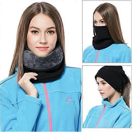 Winter wool neck warmer, soft double layer wool thick warm keeping neck warmer, elastic and multi-functional 1
