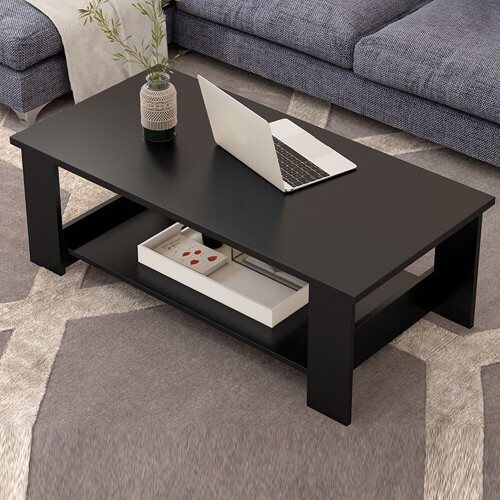 Living Room Tea Side End Desk With Lower Storage Shelf Table
