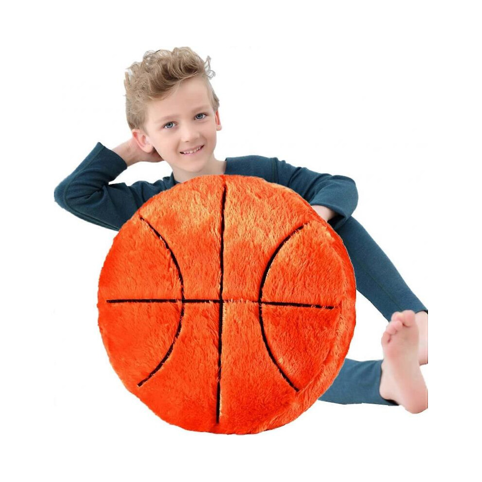 Basketball Plush Pillow  Fluffy Durable Stuffed Basketball Throw Pillow Decorative Cushions