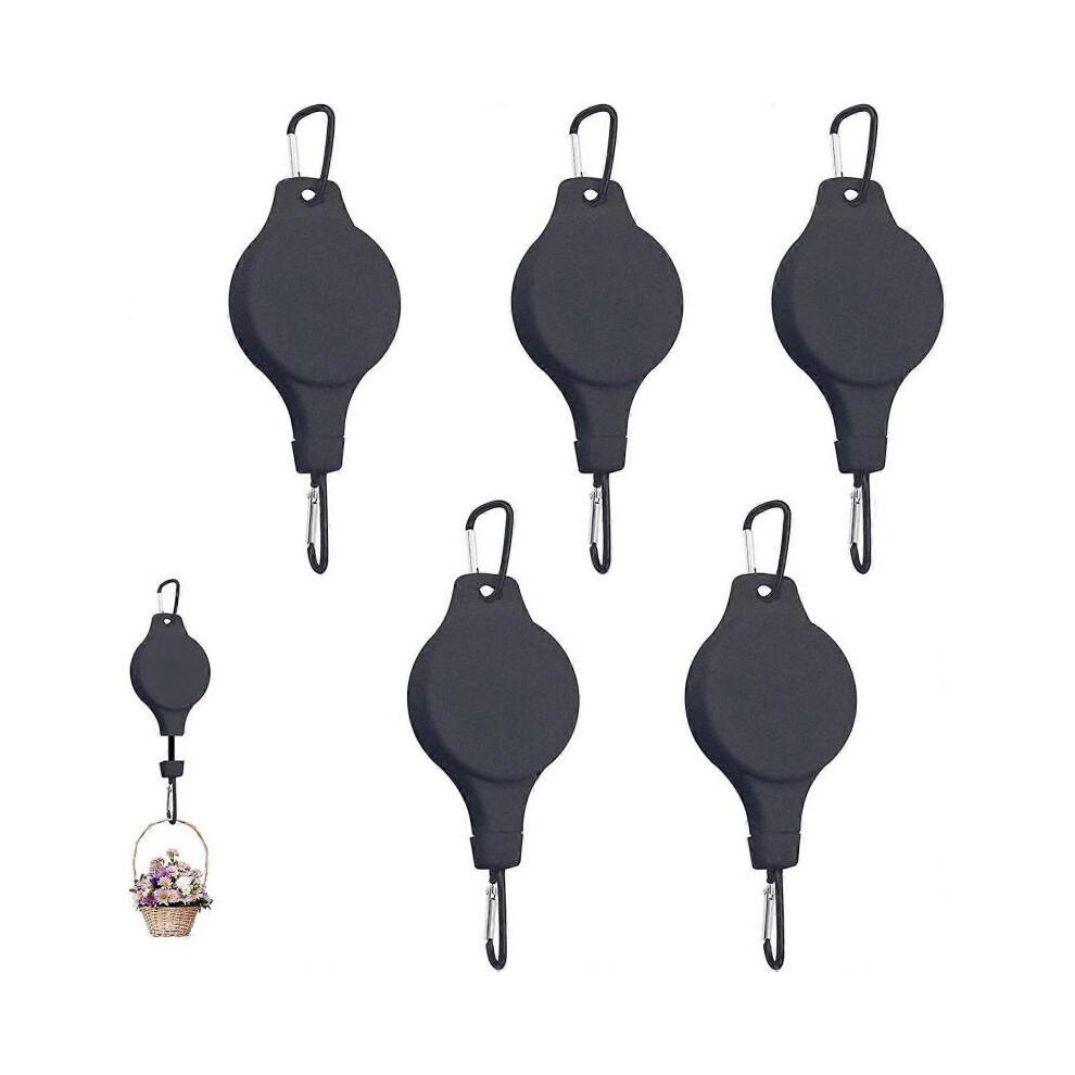Plant Pulley Hanger, Retractable Pulley Plant Hanger Hanging Flower Basket Hook Hanger