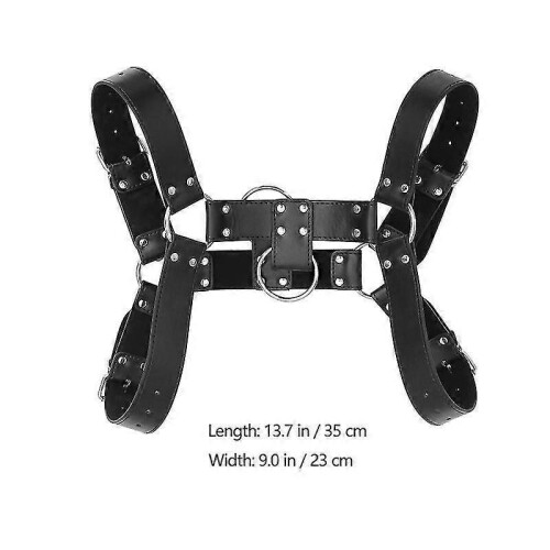 Men's Leather Restrain Chest Harness Adjustable Body Strap Flirting Costume 2