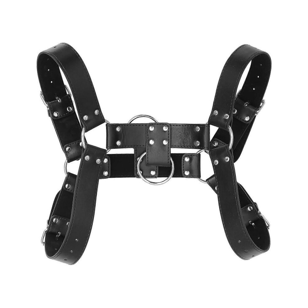 Men's Leather Restrain Chest Harness Adjustable Body Strap Flirting Costume