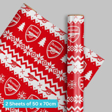 Arsenal FC Christmas 2 Sheets & 2 Tags Gift Wrap