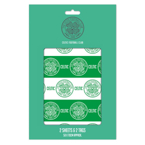 Celtic FC 2 Sheets & 2 Tags Gift Wrap 1