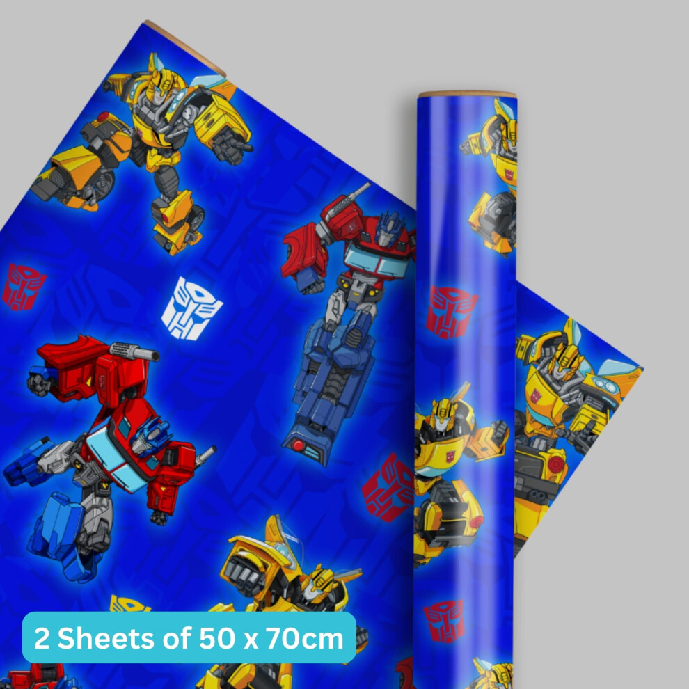 Transformers 2 Sheets & 2 Tags Gift Wrap
