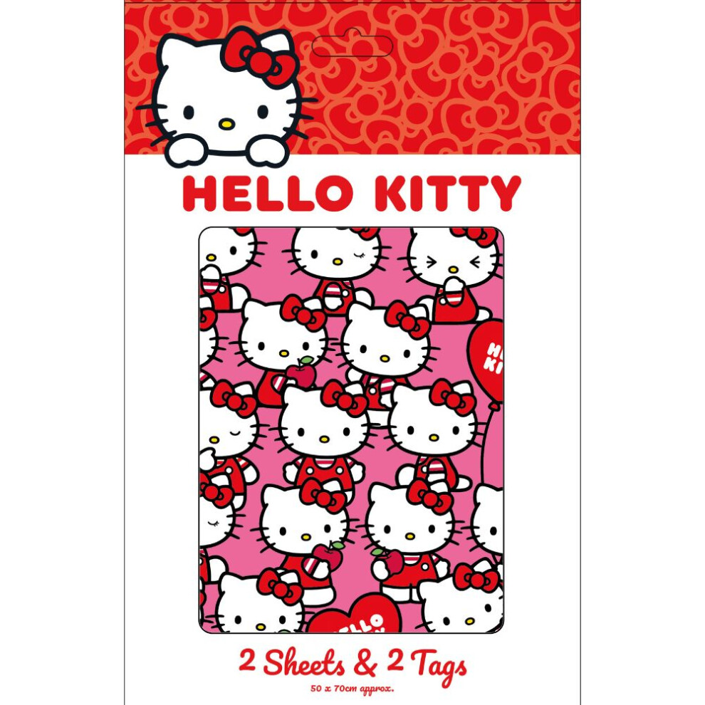 Hello Kitty 2 Sheet 2 Tag Gift Wrap