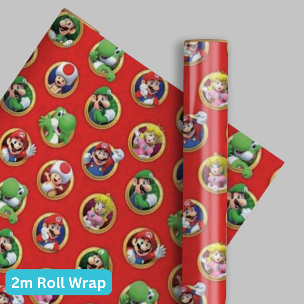 Super Mario Gift Wrap Roll 2M