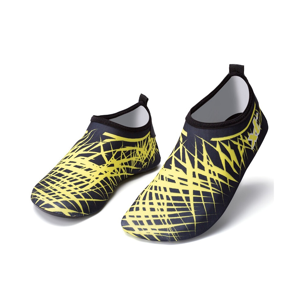 (Yellow,EU 40)Chaussures d'eau homme femme peau aqua plage chaussettes yoga piscine natation unisexe pieds nus adulte