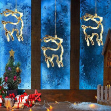 (Fawns) 3 Pack Christmas Indoor Window Light Decoration - Warm White Backdrop String Lights for Outdoor Indoor Home Bedroom Wedding Party Holiday Wall