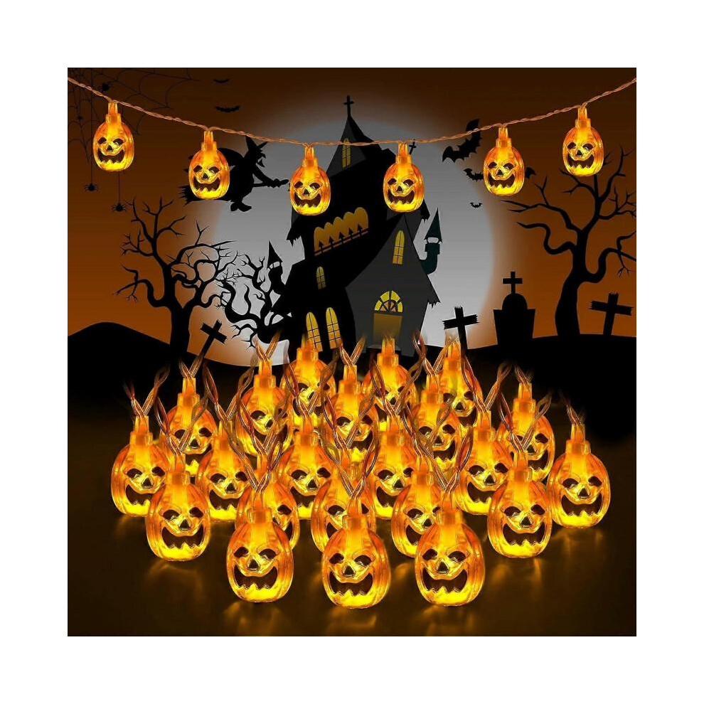 Halloween String Lights, 3M 20 LED Halloween 3D Pumpkin String Lights Battery Powered,for Halloween Party,Festival Decoration