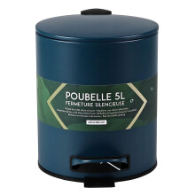 Bathroom Pedal Bin Metal Dark Blue w/ Soft Close Lid 5L Rubbish Waste Dustbin