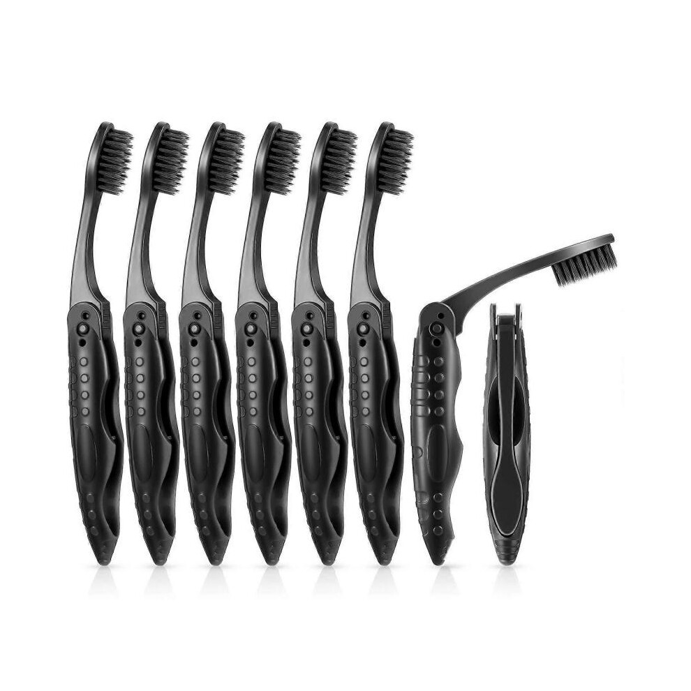 8 Packs Travel Toothbrushes Individually Wrapped Black Folding Toothbrush for Travel Camping Portable Toothbrush-image-OPC-PH5XHYJ-NEW