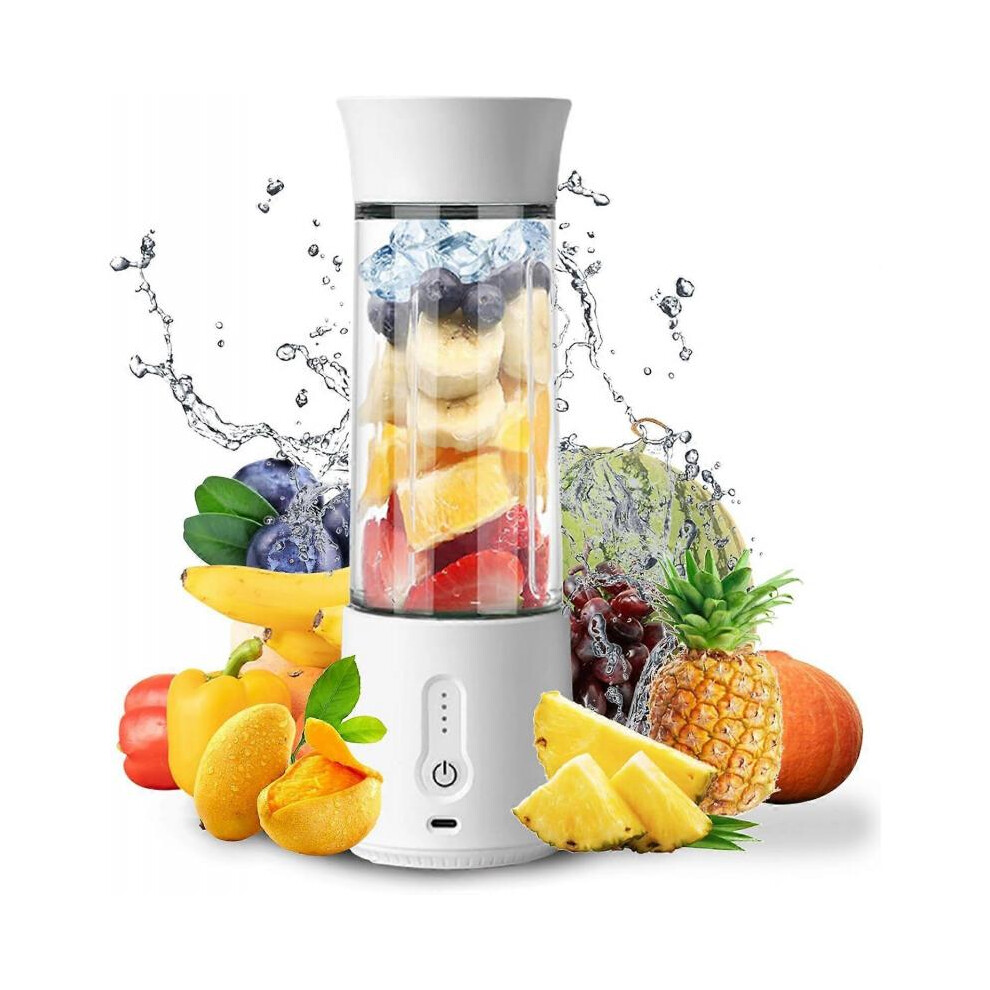 Portable Blender, Blender Smoothie Maker, Mini Blender for Smoothies, Portable Juicer Blender with 6 Blades and Type-C Rechargeable for Travel, Kitche