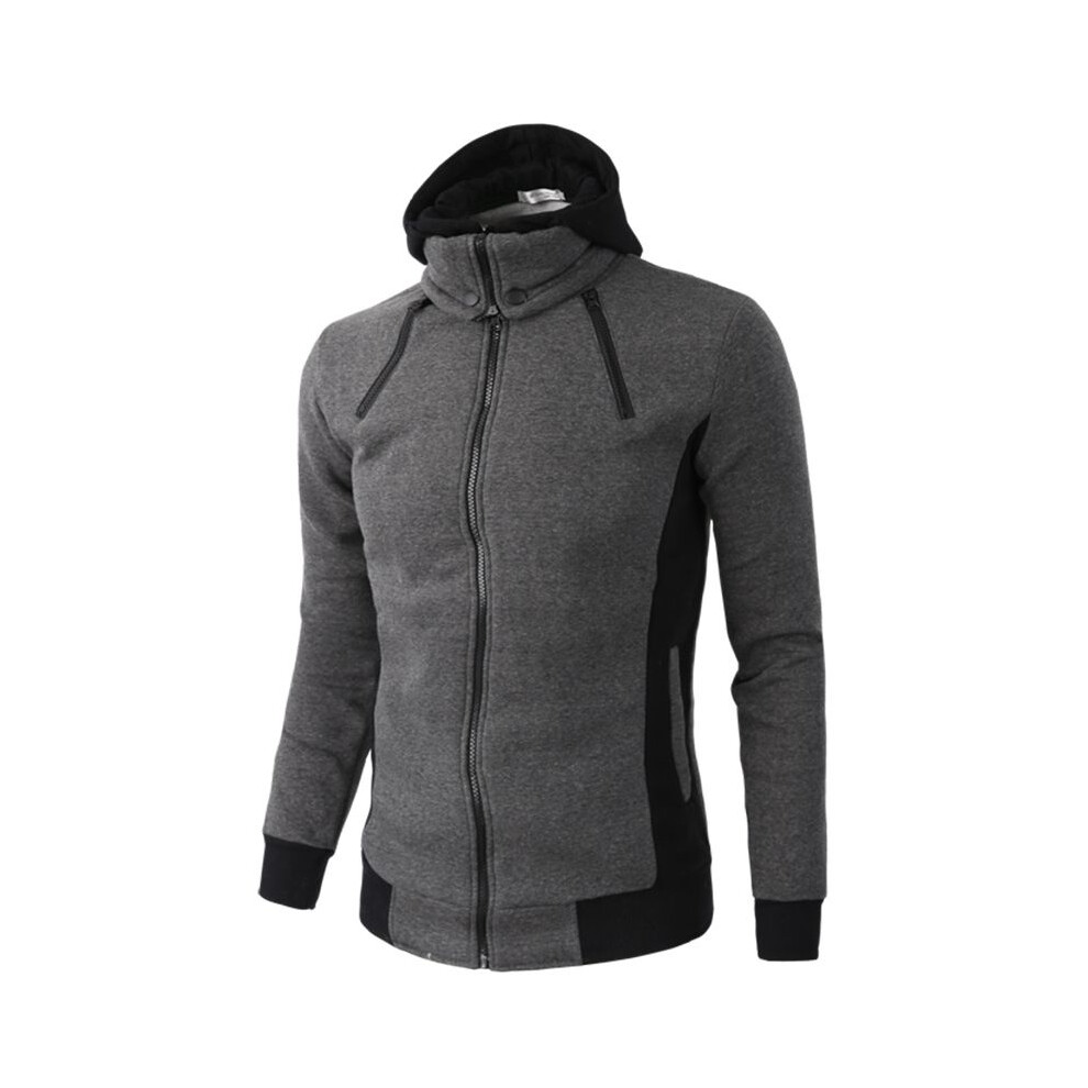 (Dark Gray,3XL)Sweat à capuche homme neige chaud capuche zip épais sweat à capuche vêtements d'extérieur veste sweat haut