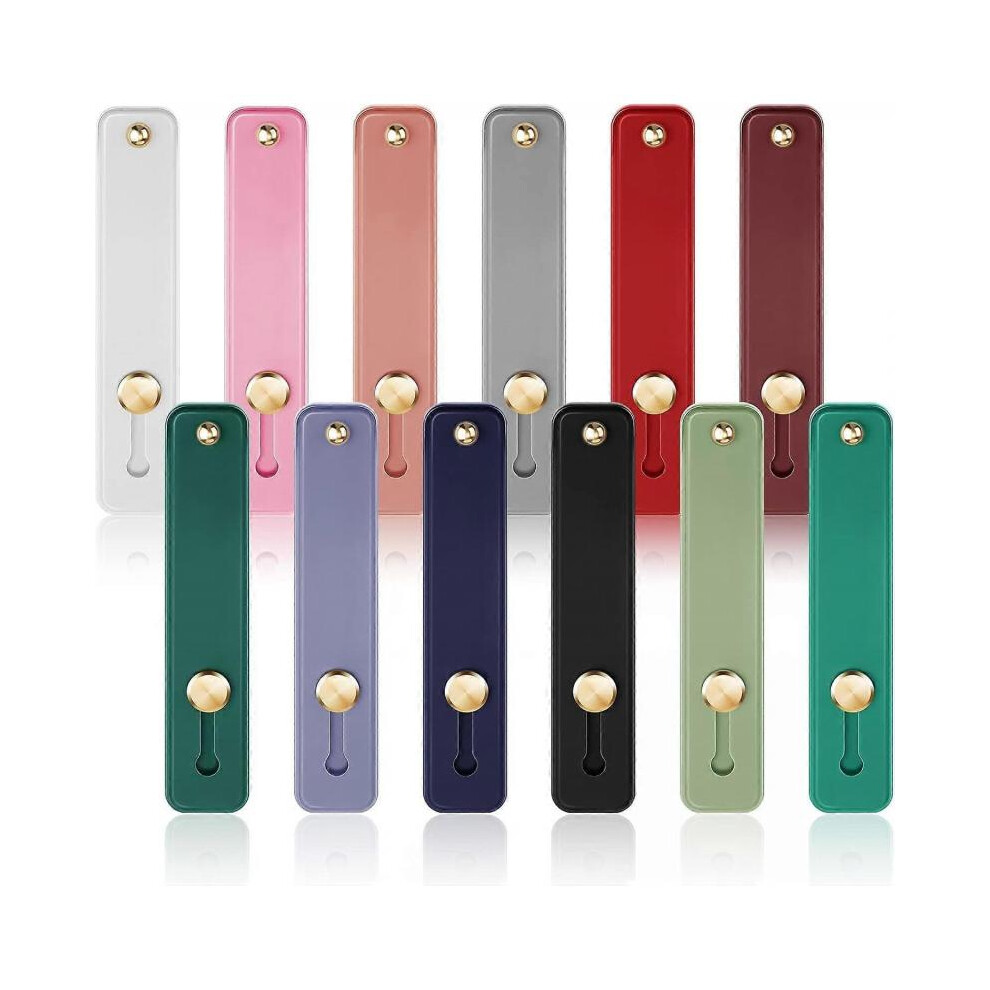 12Pieces Phone Grip Strap Telescopic Finger Strap Bracket,Silicone Portable Phone Grip Holder,for Smartphone Tablets