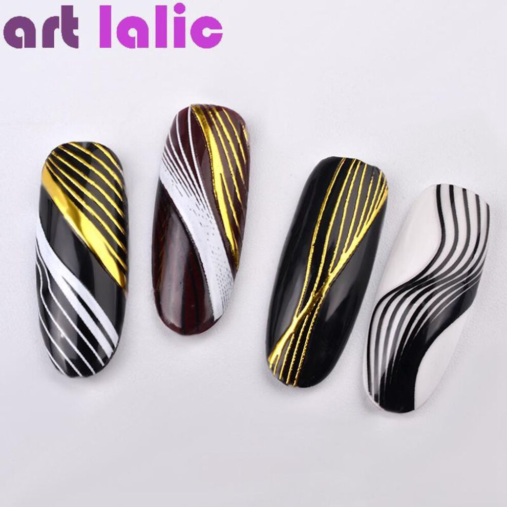 2 Sheets Fashion 3D Solid Metal Design Nail Art Stickers For Manicure Decals Decorations Tool