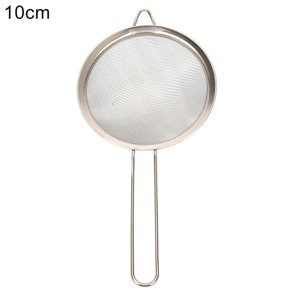 (as the picture, 10cm) SW Broadside Stainless Steel Flour Sieve Oil Colander Soybean Milk Filter Home Tool
