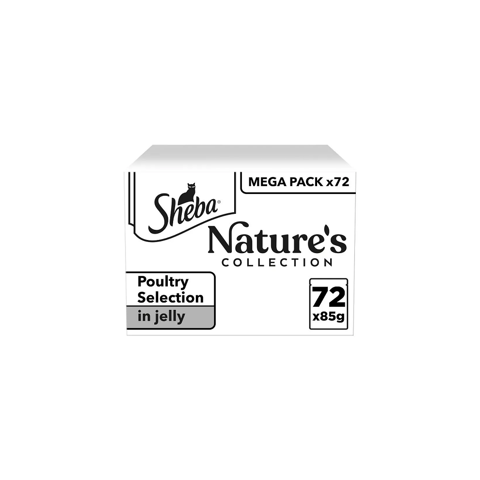 Sheba Nature's Collection Poultry In Jelly Cat Food Pouches 72 x 85g Bulk Buy
