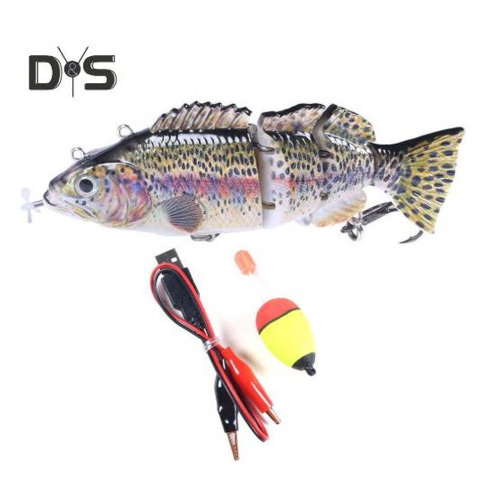 (as the picture, A) 14cm/53g Electric Multi-jointed Fishing Lure With Float Usb Rechargeable Led Luminous Swimbait Robotic Artificial Bait Fishing Accessories
