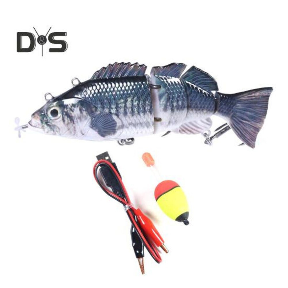 (as the picture, E) 14cm/53g Electric Multi-jointed Fishing Lure With Float Usb Rechargeable Led Luminous Swimbait Robotic Artificial Bait Fishing Accessories