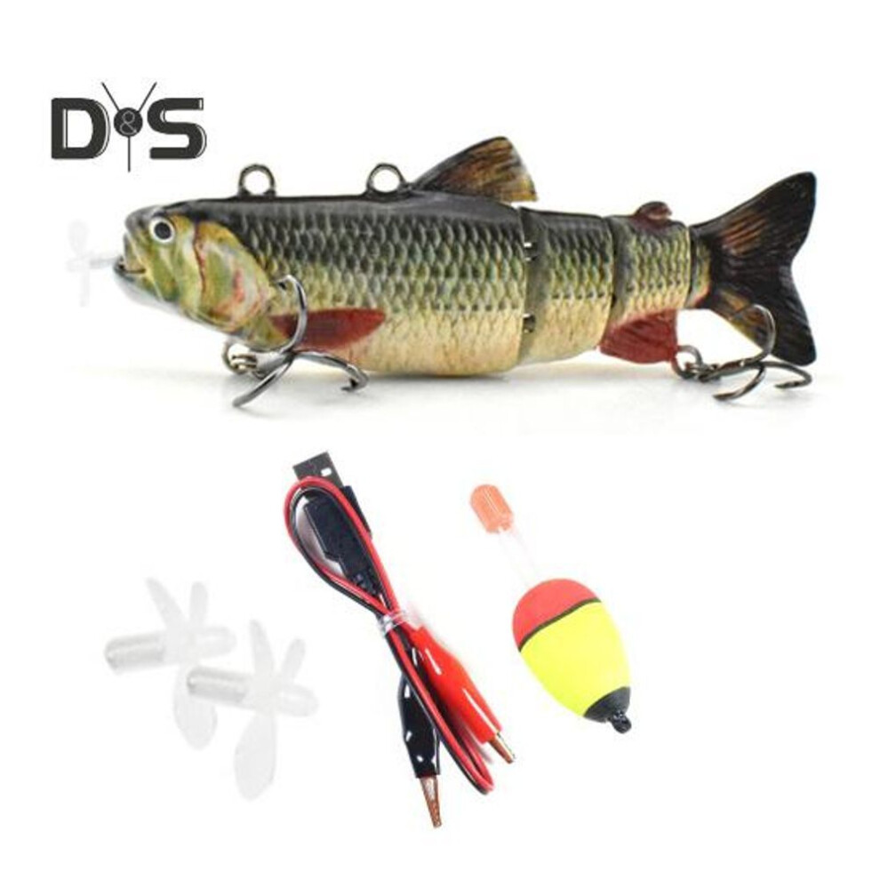 (as the picture, G) 13cm/35g Electric Multi-jointed Fishing Lure With Hooks Usb Rechargeable Led Luminous Swimbait Robotic Artificial Bait Fishing Accessories