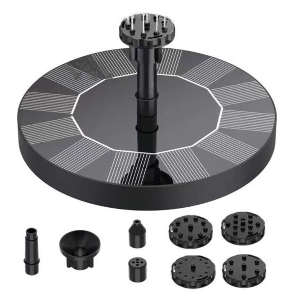 Round Shape Water Fountain Break-Resistant Practical Mini Outdoor Pool Waterfall Solar Pump