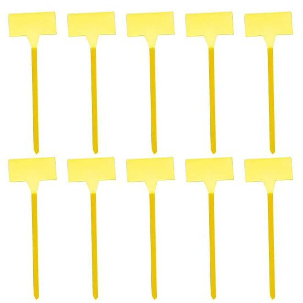 (yellow) 10pcs Easy To Write Plant Label Smooth Surface Useful Gardening Flower Marker Plaques