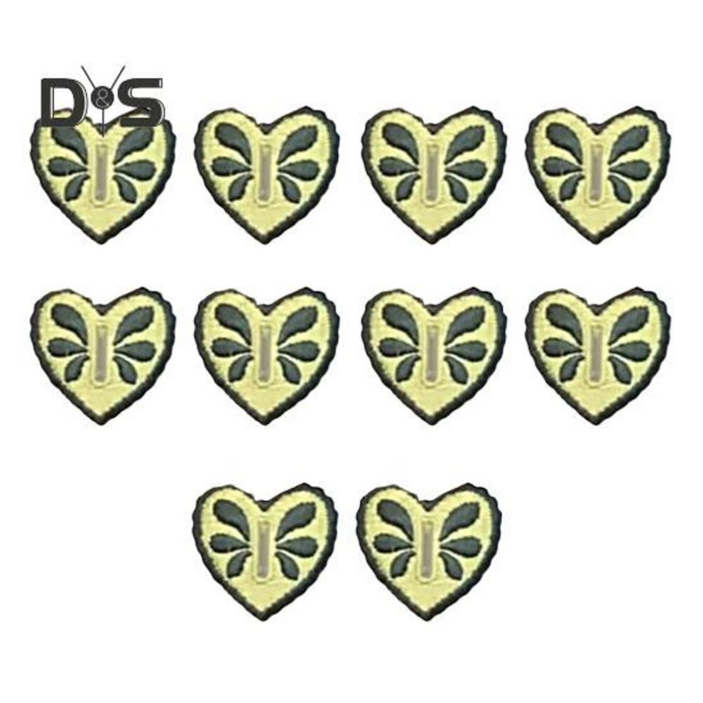 (green) 10 Pcs Heart-shaped Button Covers Removable Sewing-free Love Button Hooks Embroidery Button Decorations For Diy Blouses Jeans Clothing