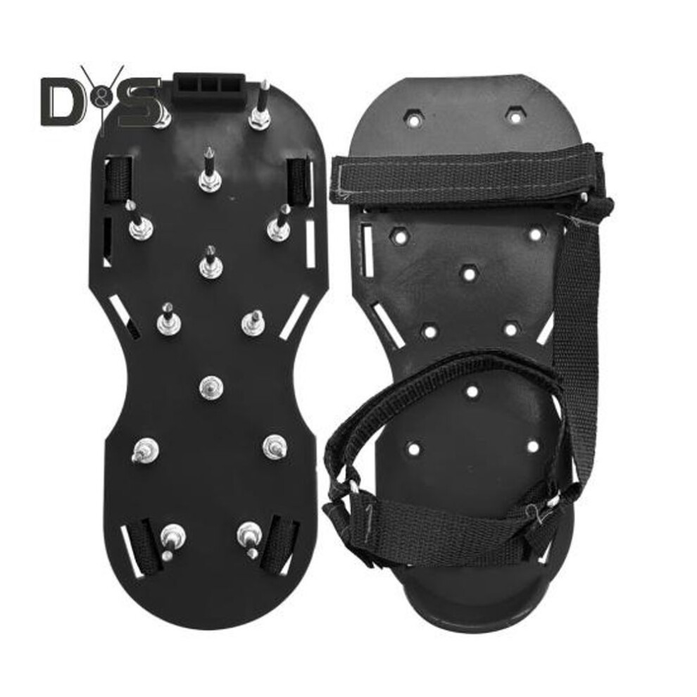 (black) Lawn Aerator Shoes Aerating Spike Sandals With Hook And Loop Straps Heavy Duty Spiked Aerator Shoes For Yard Patio Garden Aeration
