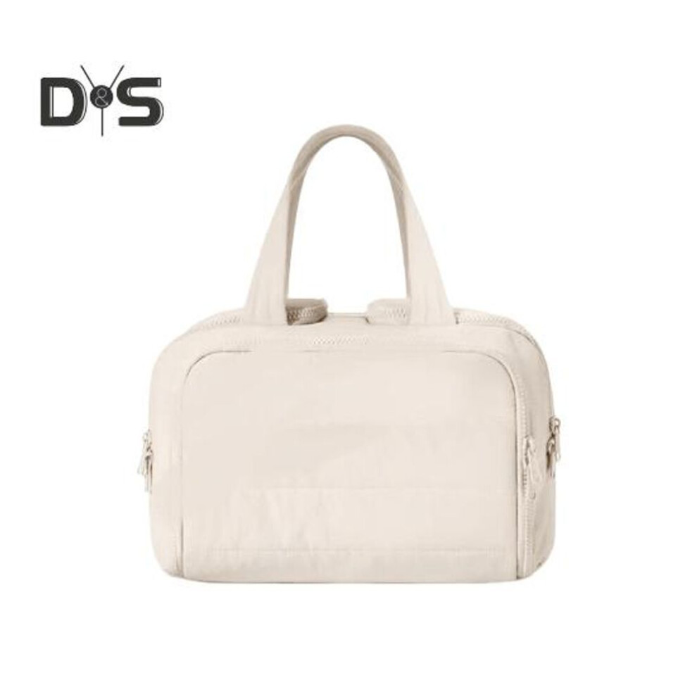 (light beige) Travel Cosmetic Bag Large Capacity Wide-Open Toiletry Organizer Bag Humidity Makeup Bag with Handle for Accessories Toiletries Traveling