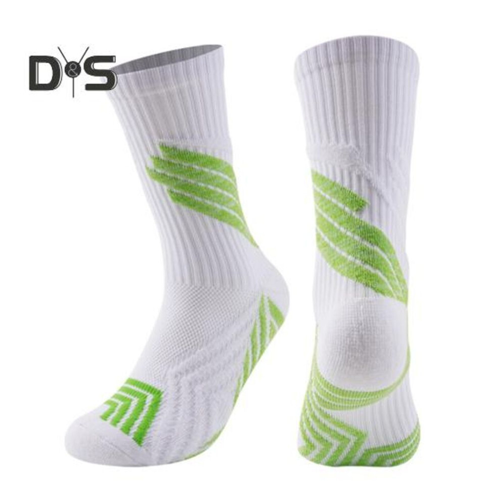 (green) Men's Soccer Socks Anti Slip Athletic Socks Breathable Moisture-wicking Sports Sock For Football Basketball Yoga Running
