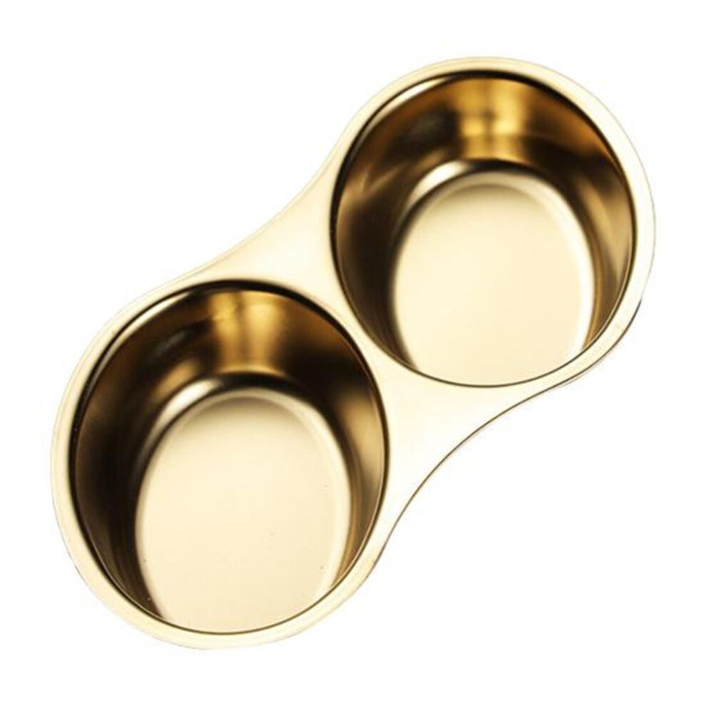 (golden, Ellipse) Stainless Steel Sauce Dish Stackable Easy To Clean Hexagon Triangle Oval Shaped Seasoning Plate