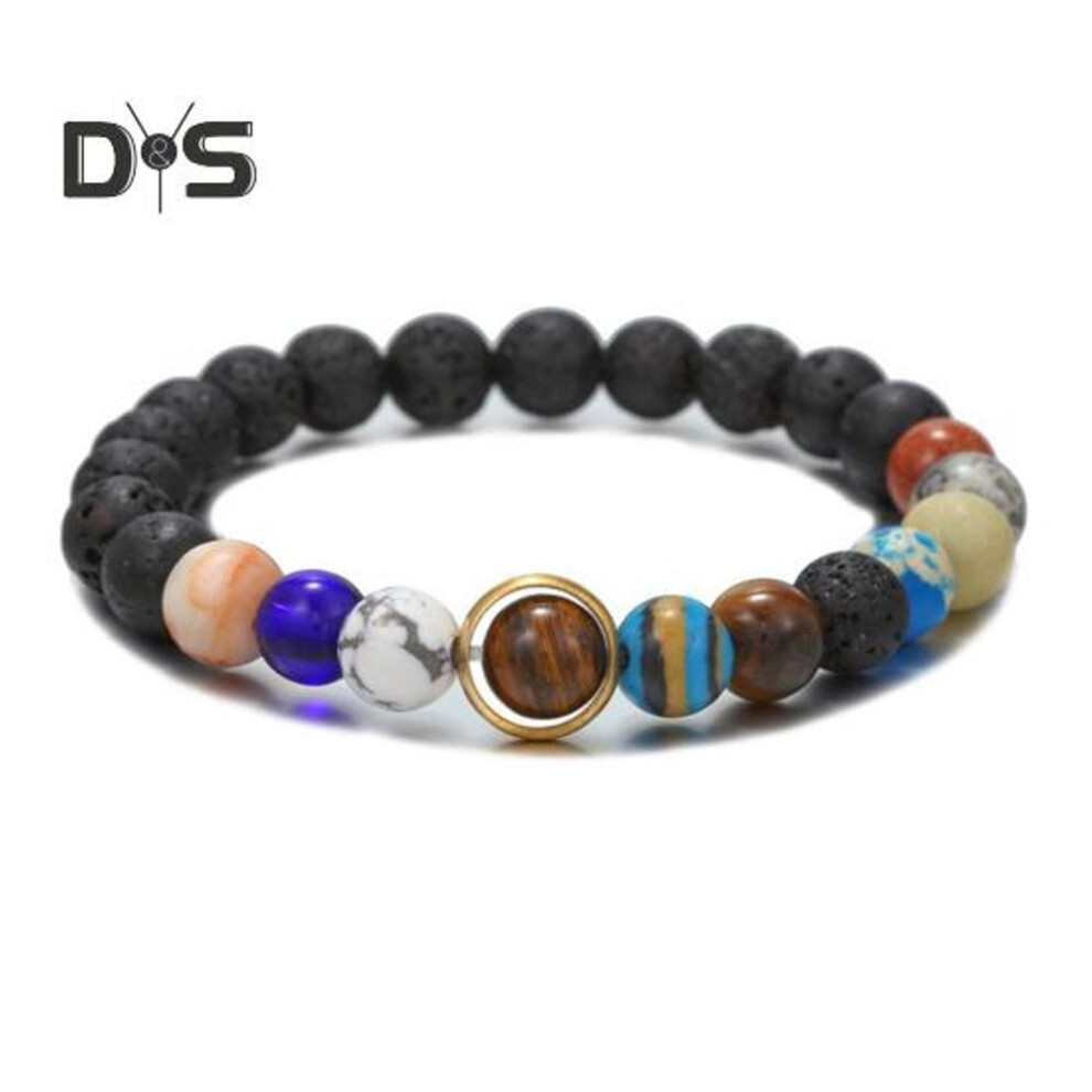 (as the picture, A) Solar System Bracelet Natural Stone Beaded Bracelet Universe Eight Planets Jewelry Accessories Best Friends Gift For Him Her Men Women